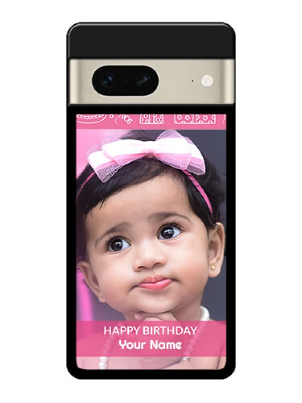Custom Google Pixel 7 5G Custom Metal Phone CaseWith Birthday Line Art Design