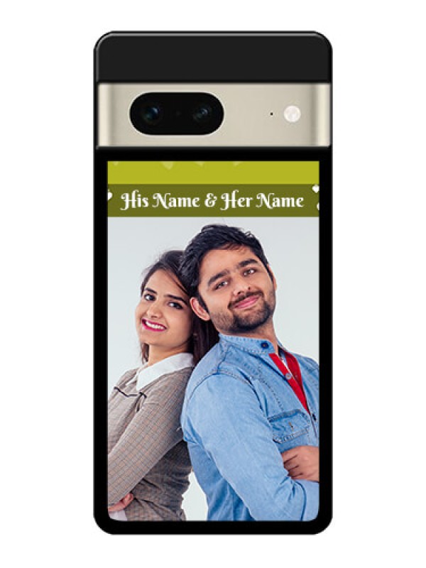 Custom Google Pixel 7 5G Custom Metal Phone CaseYou and Me Heart Design