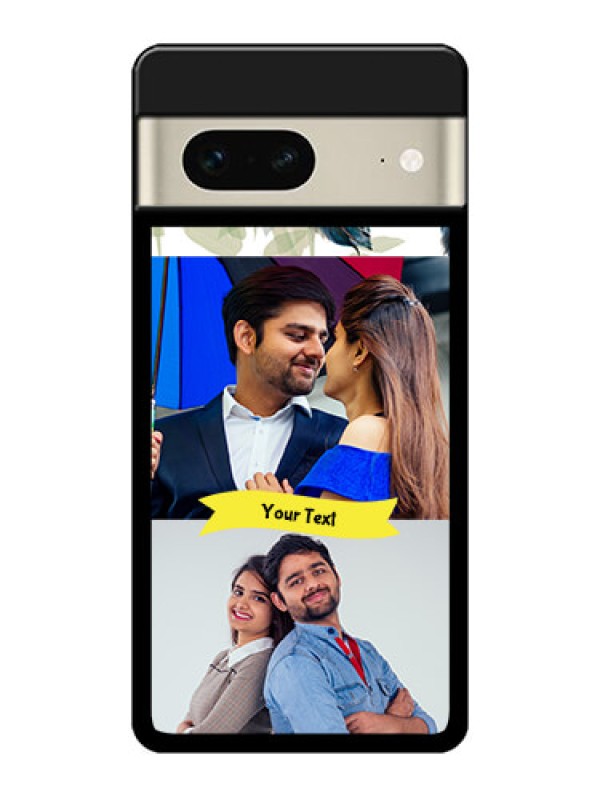 Custom Google Pixel 7 5G Custom Metal Phone CaseImage With Boho Peacock Feather Design