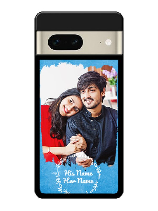 Custom Google Pixel 7 5G Custom Metal Phone CaseBlue Color Vintage Design