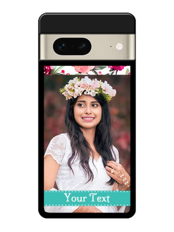 Custom Google Pixel 7 5G Custom Metal Phone CaseWater Colors Floral Design