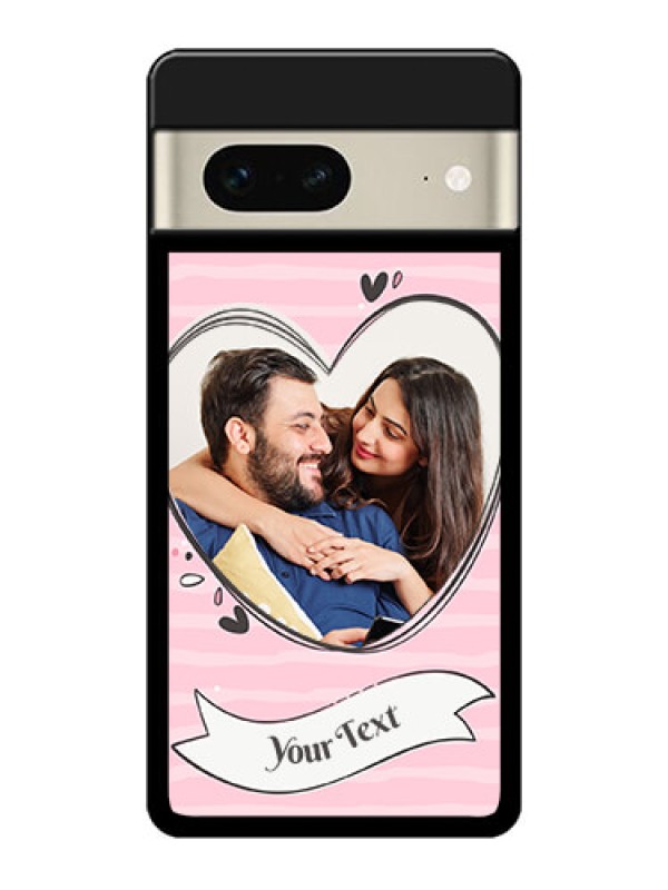 Custom Google Pixel 7 5G Custom Metal Phone CaseVintage Heart Design