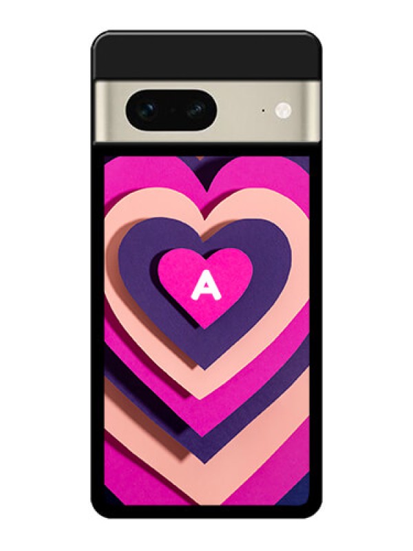 Custom Google Pixel 7 5G Custom Metal Phone CaseCute Heart Pattern Design