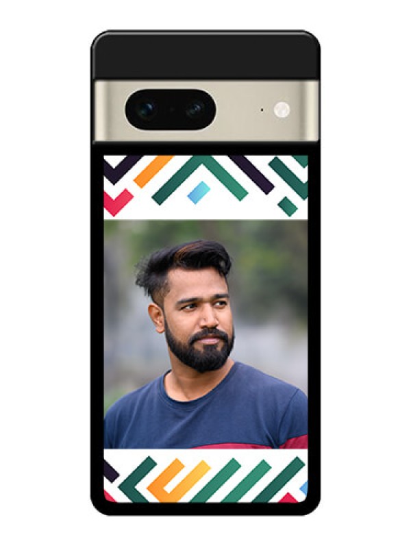 Custom Google Pixel 7 5G Custom Metal Phone CaseColorful Maze Pattern Design