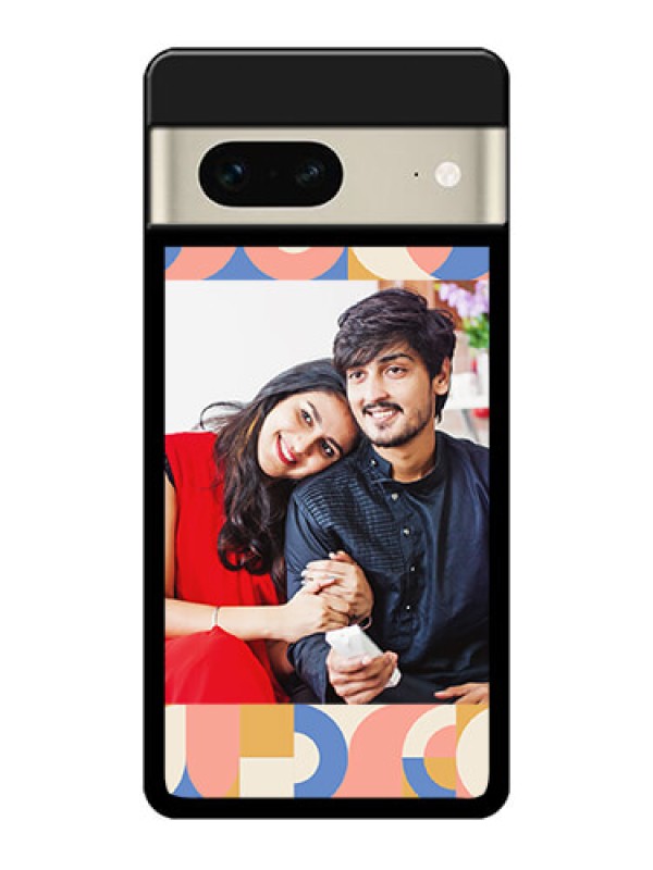 Custom Google Pixel 7 5G Custom Metal Phone CaseSemi - Circle Maze Pattern Design