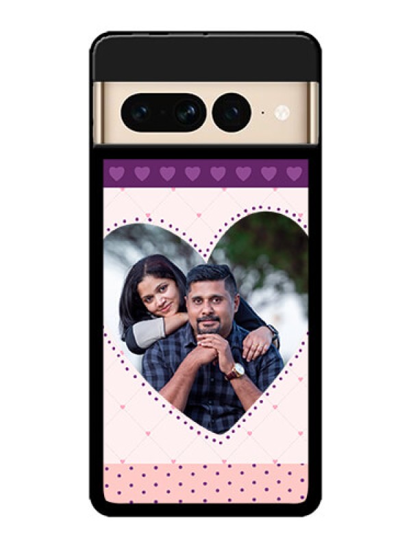 Custom Google Pixel 7 Pro 5G Custom Metal Phone CaseViolet Love Dots Design