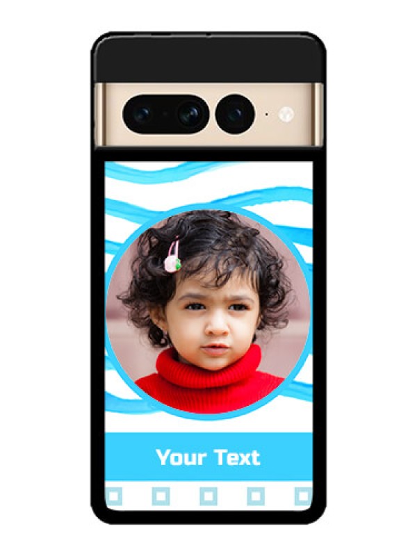 Custom Google Pixel 7 Pro 5G Custom Metal Phone CaseSimple Blue Case Design