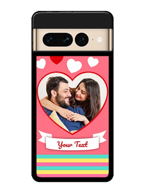 Custom Google Pixel 7 Pro 5G Custom Metal Phone CaseLove Shapes Doodle Design