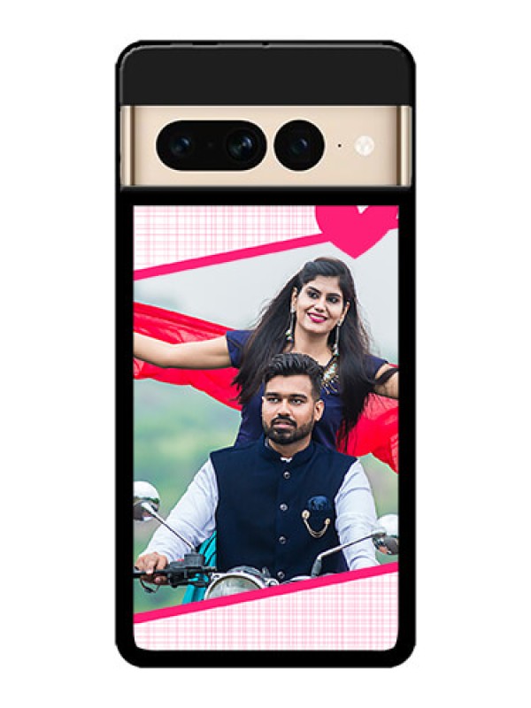 Custom Google Pixel 7 Pro 5G Custom Metal Phone CaseLove Shape Heart Design