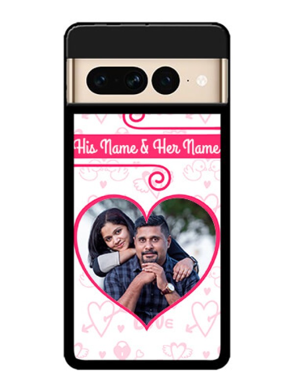 Custom Google Pixel 7 Pro 5G Custom Metal Phone CaseHeart Shape Love Design