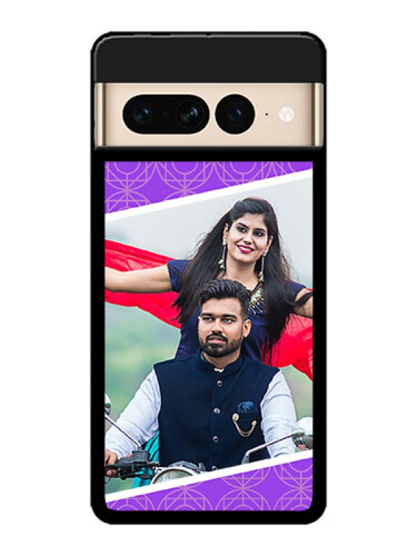 Custom Google Pixel 7 Pro 5G Custom Metal Phone CaseViolet Color Pattern Design