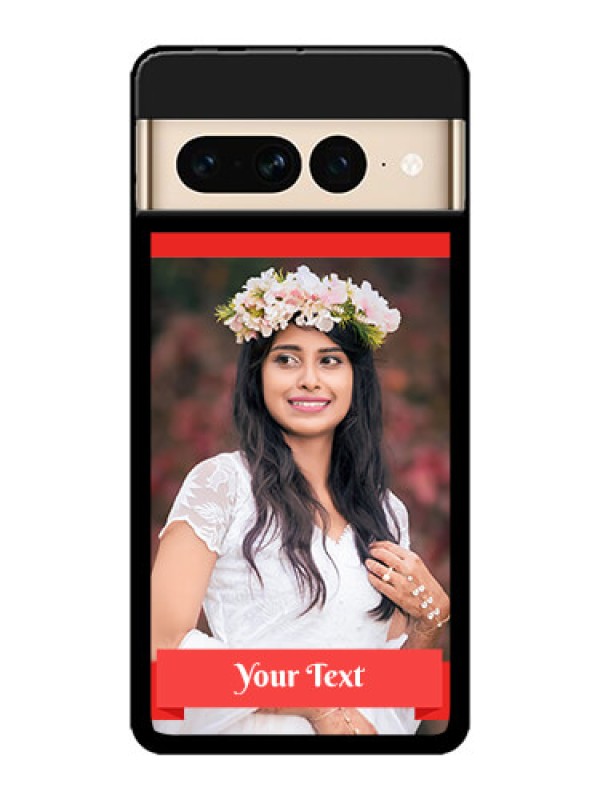 Custom Google Pixel 7 Pro 5G Custom Metal Phone CaseSimple Red Color Design