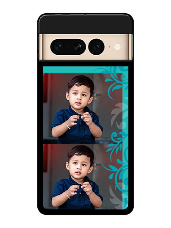 Custom Google Pixel 7 Pro 5G Custom Metal Phone CaseWith Photo And Green Floral Design