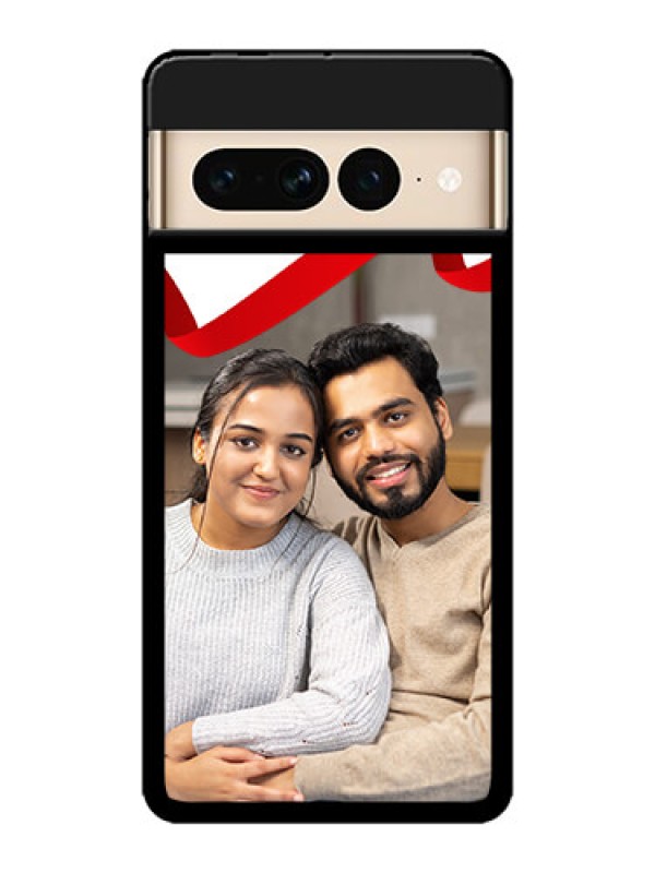 Custom Google Pixel 7 Pro 5G Custom Metal Phone CaseRed Ribbon Frame Design