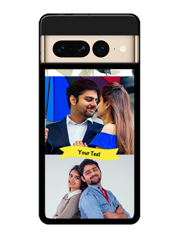 Custom Google Pixel 7 Pro 5G Custom Metal Phone CaseImage With Boho Peacock Feather Design