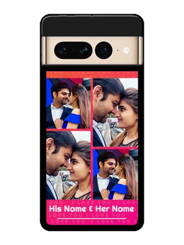 Custom Google Pixel 7 Pro 5G Custom Metal Phone CaseI Love You Pink Design