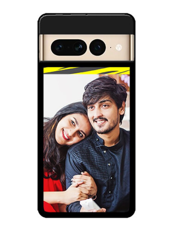 Custom Google Pixel 7 Pro 5G Custom Metal Phone CaseYellow Abstract Design