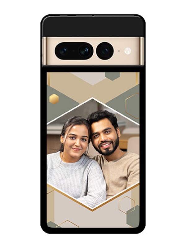 Custom Google Pixel 7 Pro 5G Custom Metal Phone CaseStylish Hexagon Pattern Design