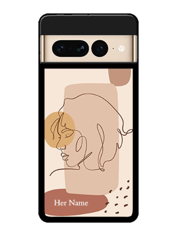 Custom Google Pixel 7 Pro 5G Custom Metal Phone CaseCalm Woman Line Art Design
