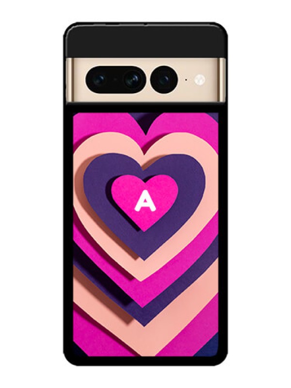 Custom Google Pixel 7 Pro 5G Custom Metal Phone CaseCute Heart Pattern Design