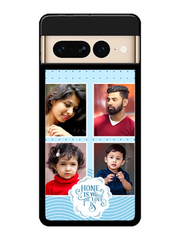 Custom Google Pixel 7 Pro 5G Custom Metal Phone CaseCute Love Quote With 4 Pic Upload Design