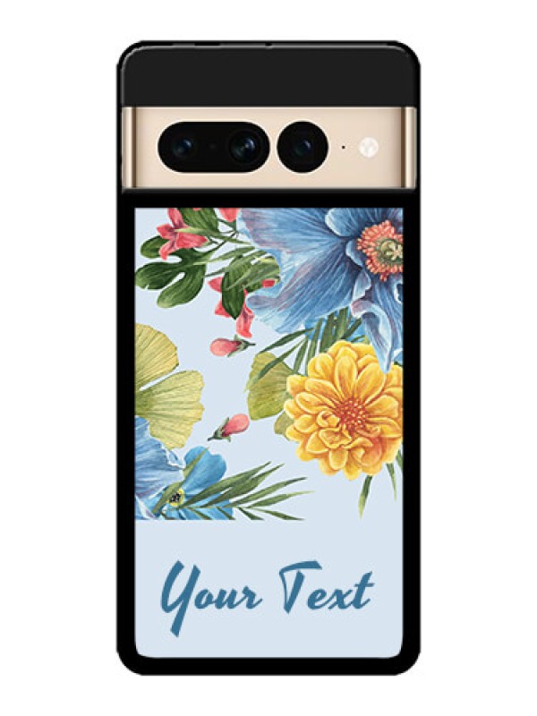 Custom Google Pixel 7 Pro 5G Custom Metal Phone CaseStunning Watercolored Flowers Painting Design
