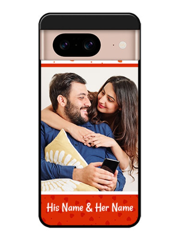 Custom Google Pixel 8 5G Custom Metal Phone CaseOrange Love Symbol Design