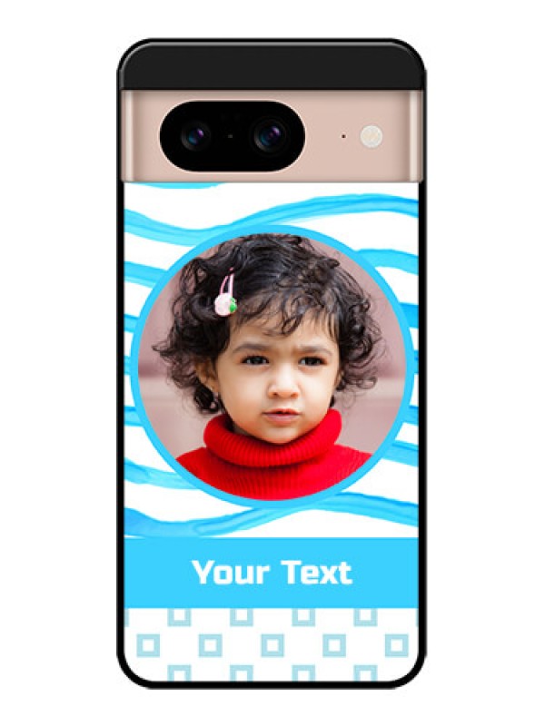 Custom Google Pixel 8 5G Custom Metal Phone CaseSimple Blue Case Design