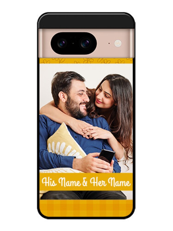 Custom Google Pixel 8 5G Custom Metal Phone CaseYellow Floral Design