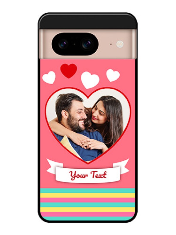 Custom Google Pixel 8 5G Custom Metal Phone CaseLove Shapes Doodle Design