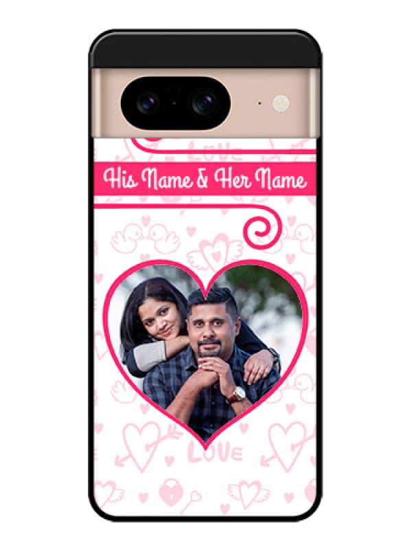 Custom Google Pixel 8 5G Custom Metal Phone CaseHeart Shape Love Design