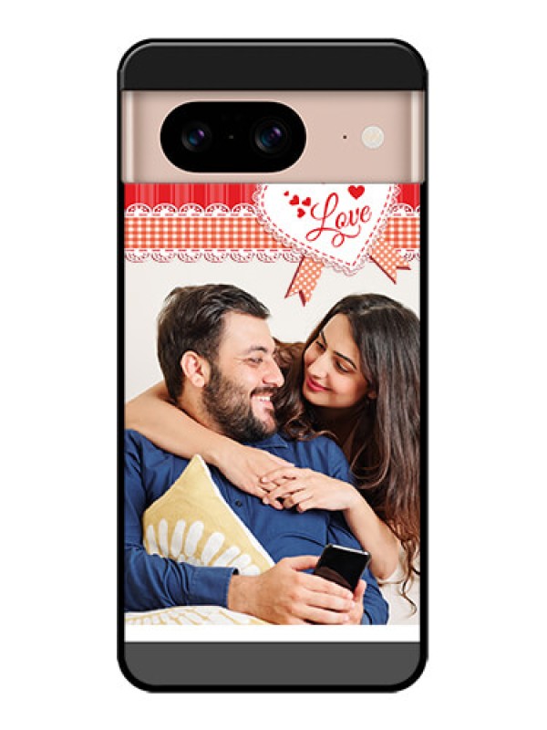 Custom Google Pixel 8 5G Custom Metal Phone CaseRed Love Pattern Design