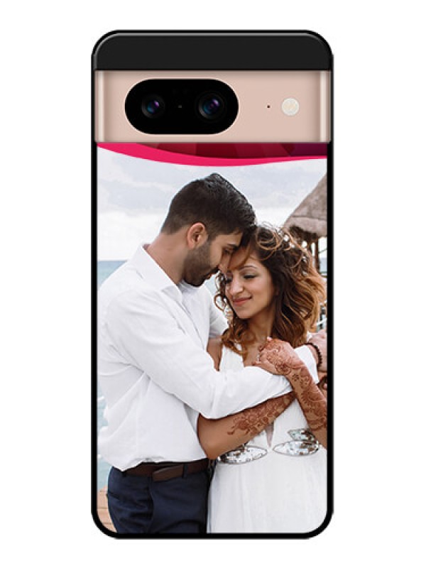 Custom Google Pixel 8 5G Custom Metal Phone CaseRed Abstract Design