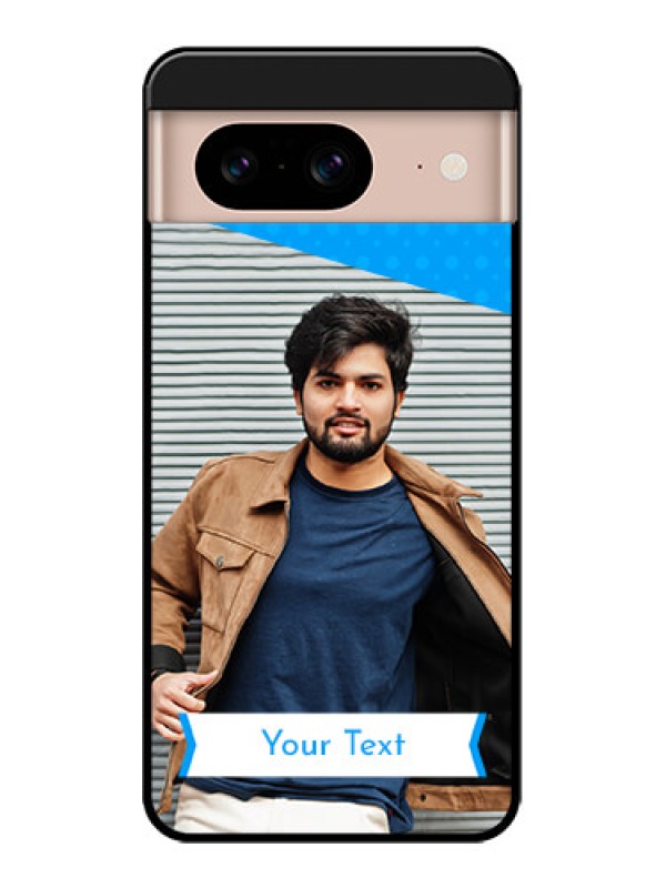 Custom Google Pixel 8 5G Custom Metal Phone CaseSimple Blue Color Design