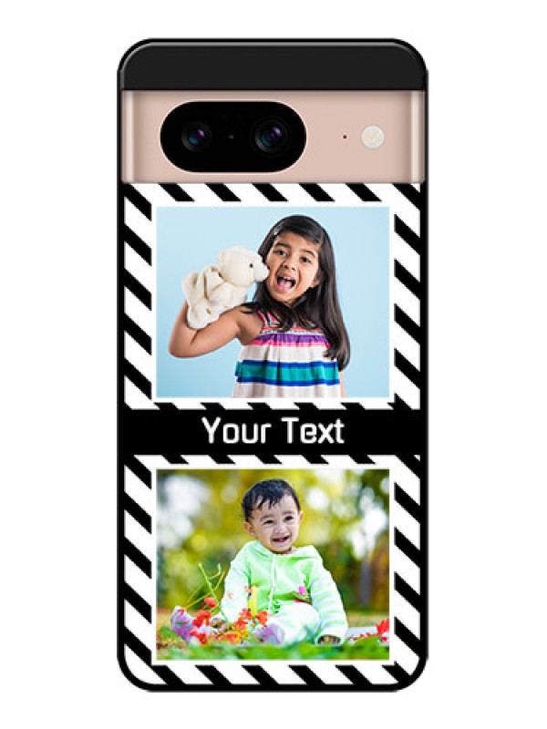 Custom Google Pixel 8 5G Custom Metal Phone CaseBlack And White Stripes Design