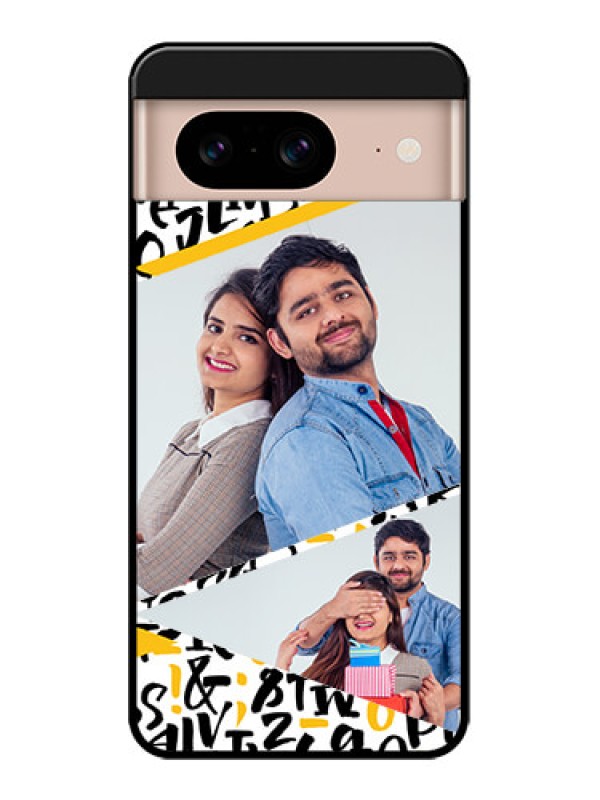 Custom Google Pixel 8 5G Custom Metal Phone CaseLetters Pattern Design