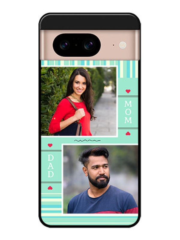 Custom Google Pixel 8 5G Custom Metal Phone CaseMom and Dad Pic Design