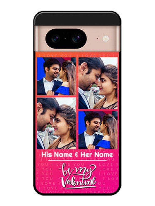 Custom Google Pixel 8 5G Custom Metal Phone CaseI Love You Pink Design