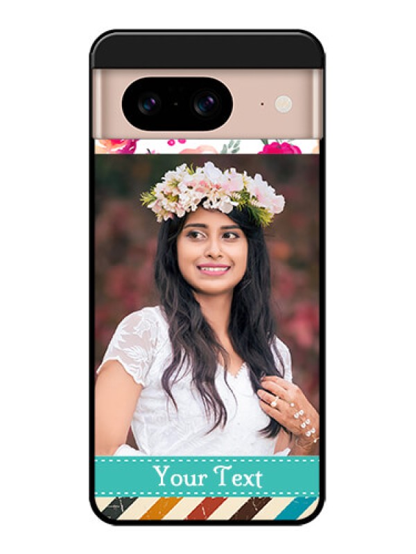 Custom Google Pixel 8 5G Custom Metal Phone CaseWater Colors Floral Design