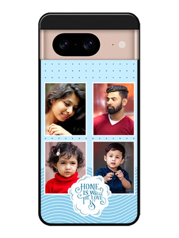 Custom Google Pixel 8 5G Custom Metal Phone CaseCute Love Quote With 4 Pic Upload Design