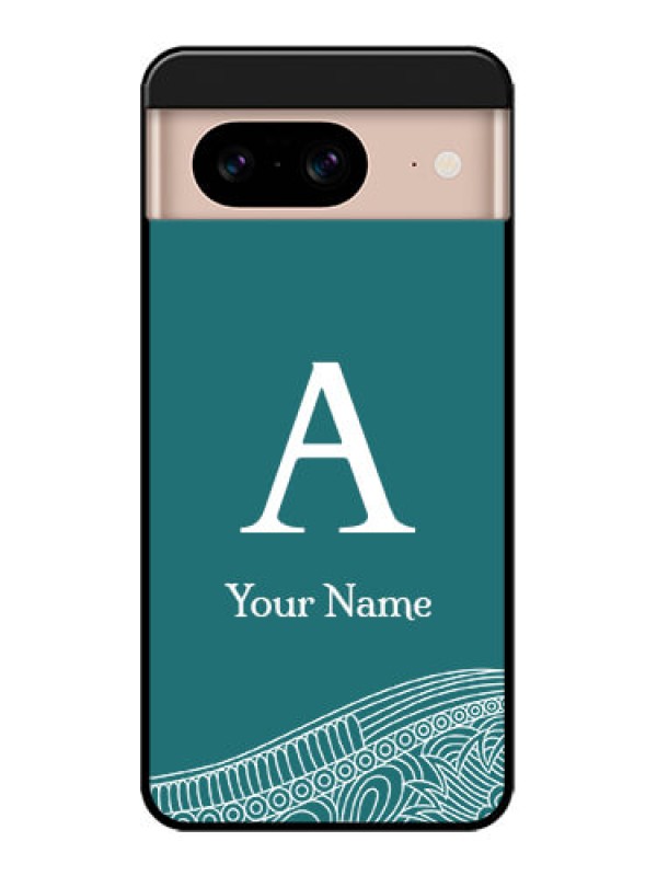 Custom Google Pixel 8 5G Custom Metal Phone CaseLine Art Pattern With Custom Name Design