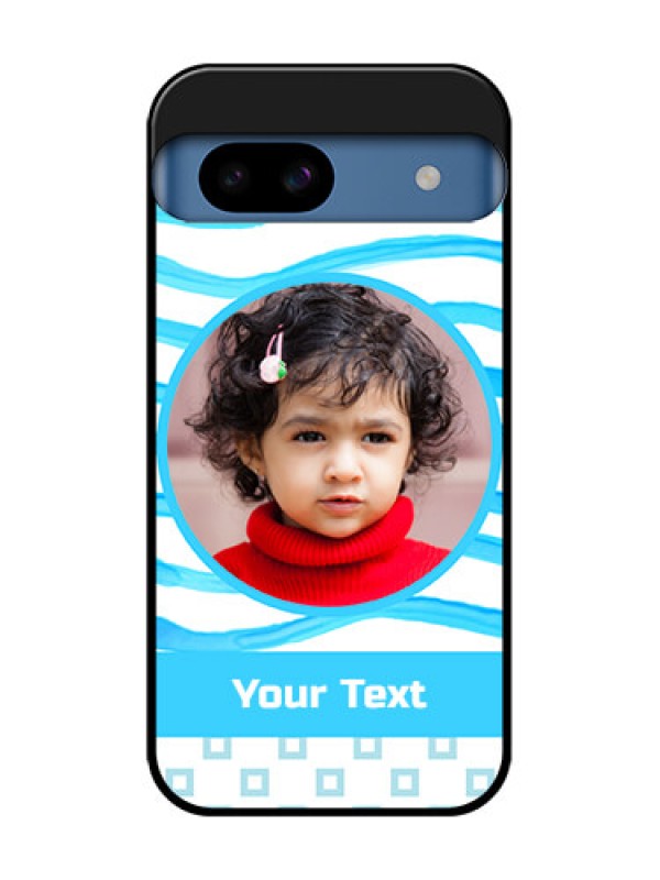 Custom Google Pixel 8A 5G Custom Metal Phone CaseSimple Blue Case Design