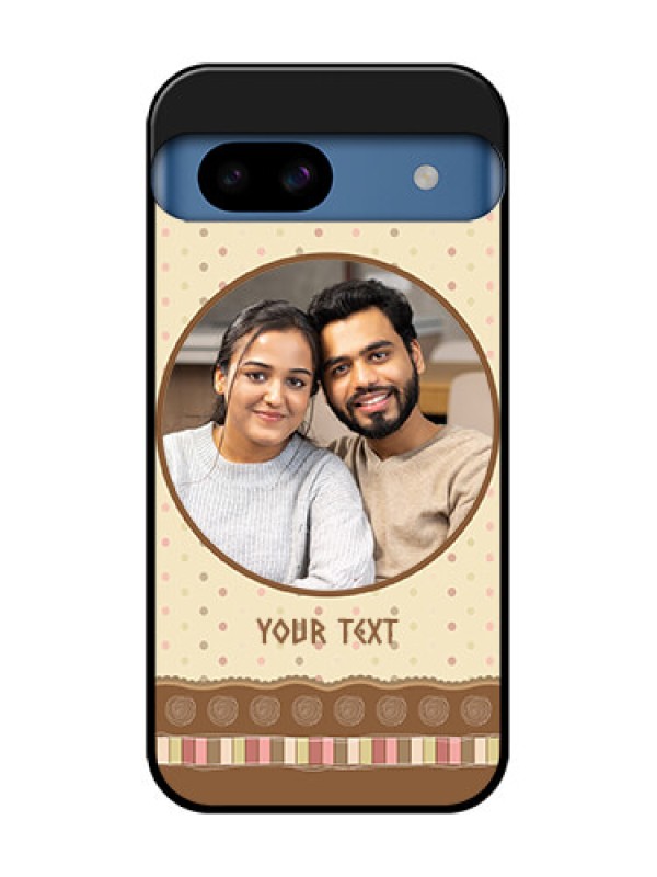 Custom Google Pixel 8A 5G Custom Metal Phone CaseBrown Dotted Mobile Case Design