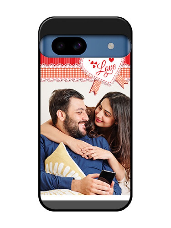 Custom Google Pixel 8A 5G Custom Metal Phone CaseRed Love Pattern Design