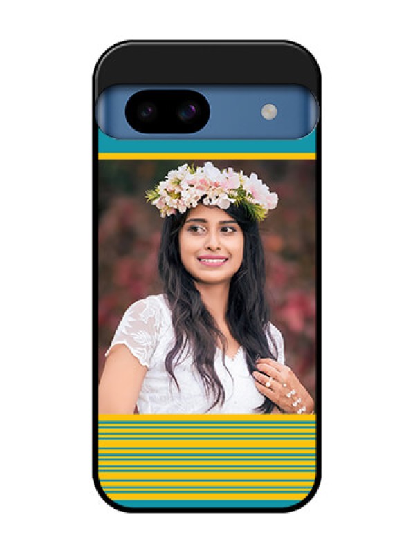 Custom Google Pixel 8A 5G Custom Metal Phone CaseYellow and Blue Design