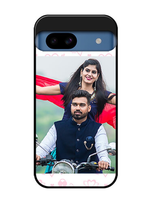 Custom Google Pixel 8A 5G Custom Metal Phone CasePink Flying Heart Design