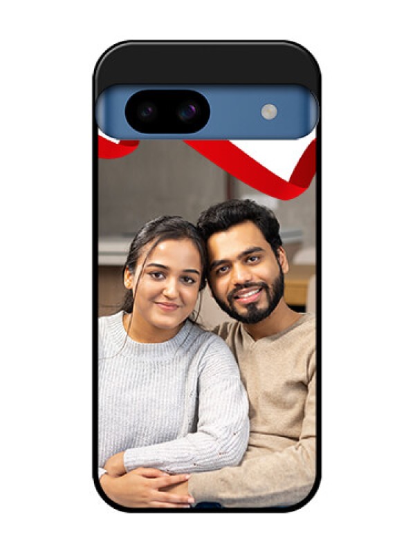 Custom Google Pixel 8A 5G Custom Metal Phone CaseRed Ribbon Frame Design