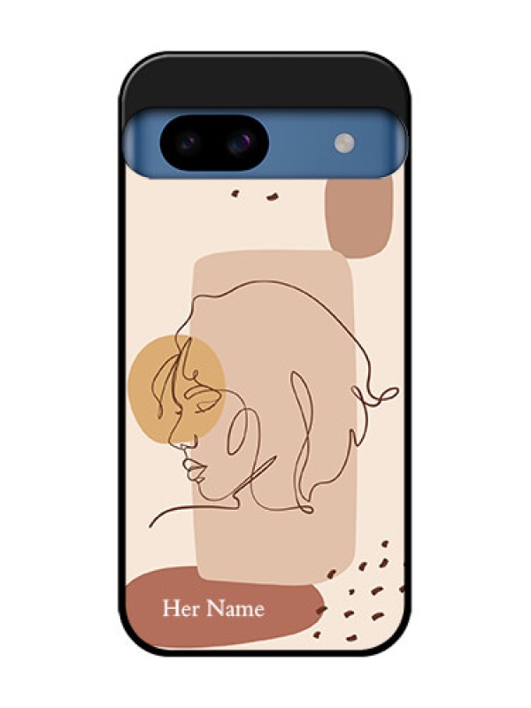 Custom Google Pixel 8A 5G Custom Metal Phone CaseCalm Woman Line Art Design