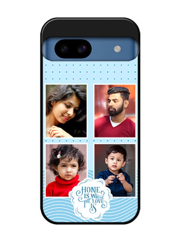 Custom Google Pixel 8A 5G Custom Metal Phone CaseCute Love Quote With 4 Pic Upload Design