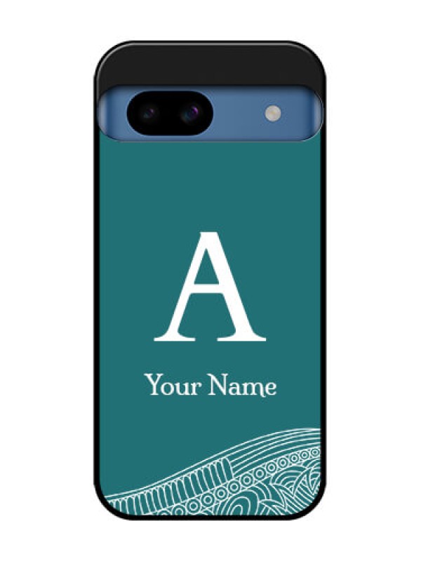 Custom Google Pixel 8A 5G Custom Metal Phone CaseLine Art Pattern With Custom Name Design